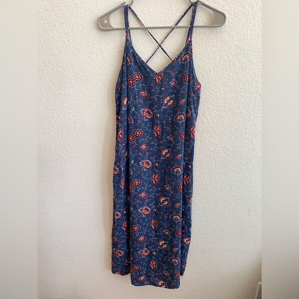 Gap Floral Midi Dress with Crisscross Straps